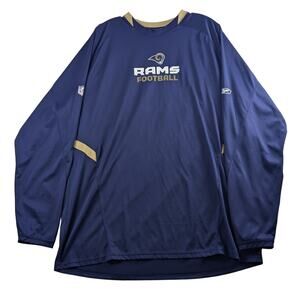 Reebok Los Angeles Rams Football Mens XL Long Sleeve Shirt PlayDry Navy Blue NFL